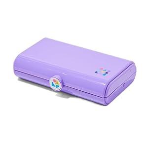 Claire's Exclusive - Caboodles Take it Tote Makeup Travel Case with Large Built-In Mirror, Mint Auto-Open Tray, Snap-Tight Lid, Ideal for Quick Touch Ups On The Go Purple, 8" x 2" x 5"