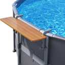 Poolside Bar, Swim Up Bar Exclusively for Above-Ground Round Pools. Patio Poolside Table Smart Fold Easy Maintenance, Weather Resistant Stable Tabletop (Cedar Brown-Nordic Pine)