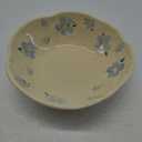 Koythin Salad Bowls, Cute Blue Flower Ceramic Bowls, Cream Yellow Serving Bowl for Pasta, Cereal, Fruit, Soup, Rice, Dishwasher and Microwave Safe (Blue Flower Set of 1)