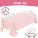 3 x 3 Pack Plastic Light Pink Tablecloths, 54 X 108Inch Disposable Spring Tablecloth Scalloped Mother's Day Table Cloth for Rectangle Tables Table Cover for Easter Baby Shower Bridal Tea Party Wedding