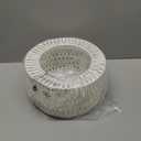 Rattan Light Fixtures Ceiling Mount, 3-Lights Boho Flush Mount Ceiling Light, Hand-Woven Cage Shade Lamp Lighting, Rustic Rattan Chandelier for Hallway Bedroom Kitchen Farmhouse Foyer Entryway (White) (Small)