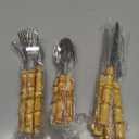 Bamboo Handle Silverware Set, 24-Piece Flatware Set for 6, Stainless Steel Cutlery Eating Utensils Include Forks Spoons and Knives for Daily Use and Party, Reusable and Modern Design