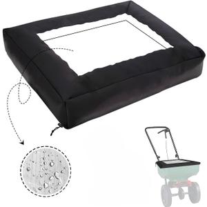 Broadcast Spreader Cover with Durable PVC Clear Window,420D Waterproof Fertilizer Spereader Cover fit Scotts Mini Spreaders for Lawns and Most Brands Lawn Spreader(Black,21.65X16.1 Inches)