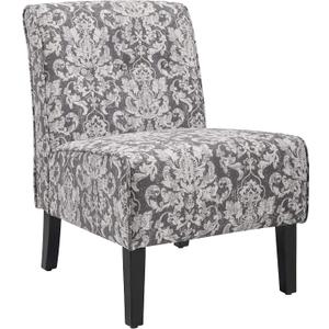 Linon Coco Accent Chair, Gray Damask, Standard