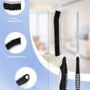 4 x Crevice Cleaning Brushes, Serrated Scrub Brush Tool for Hard to Reach Tight Space, Cleaner Brushes, Cleaning Supplies, Home Essentials for Shower, Bathroom, Kitchen, Window, Toilet, Sink (Black)