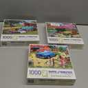 Bits and Pieces  Value Set of 3 Jigsaw Puzzles by Kevin Walsh  300, 500 (18"x24") & 1000 Pieces (20"x27") Varients -Our Favorite Spot, T Bird Summer, A Stop at The Stables