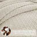 palassio Beige 100% Cotton Quilt California Cal King Size Bedding Sets with 2 Pillow Shams, Textured Oversized Lightweight Bedspread Shabby Chic Coverlet, Soft Bed Cover for All Season, 3 Pieces