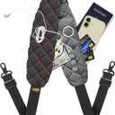 2 in 1 Anti-theft Bag Shoulder Strap with Pockets, 54 inch Travel Belt Ultra-Wide and Thick, Comfort and Stylish (Gray)