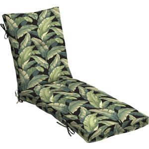 Arden Selections Outdoor Plush Modern Tufted Chaise Cushion, 76 x 22, Water Repellent, Fade Resistant, Tufted Cushion for Chaise Lounger 76 x 22, Onyx Cebu (Onyx Cebu)