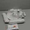 Q&S White Boho Beaded Chandeliers Flush Mount Ceiling Light,3-Lights Small Chandelier Light Fixture for Bedroom, Kitchen, Dining Room, Living Room, Stairway Gazebo