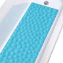 Non-Slip Bathtub Mat OTHWAY Soft Rubber Bathroom Bathmat with Strong Suction Cups (Blue) (40" x 16" (Rectangular))