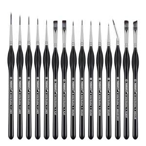 PANDAFLY Detail Paint Brushes Set, 15pcs Miniature Brushes for Fine Detailing & Art Painting - Acrylic, Oil, Watercolors & Paint by Number, Models, Face, Nail, Craft