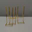 Large Plate Holder Display Stand - 10 inch Tall Plate Stands for Display - Metal Picture Frame Stand - Big Tabletop Easel Stand for Decorative Plates | Platter | Book | Plaque | Tile - 3 Pack - Gold