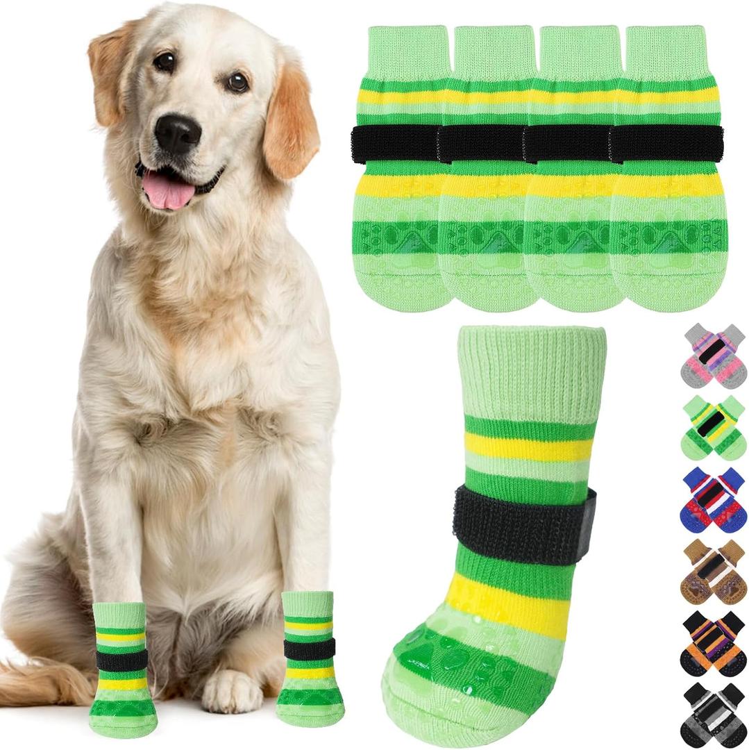 KOOLTAIL Dog Socks for Hot Pavement, Summer Dog shoes to Prevent Licking Paws for Hardwood Floor, Non Slip Double Sides Boots & Paw Protectors, Pet Grippy Booties for Dogs, L