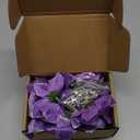 WILLBOND 24 Pcs 3 Size Poinsettia Flower Artificial Christmas Decor Glitter Poinsettia Christmas Ornaments Faux Flowers for Xmas Tree Outdoor(3.2/4/6 Inches,Purple)