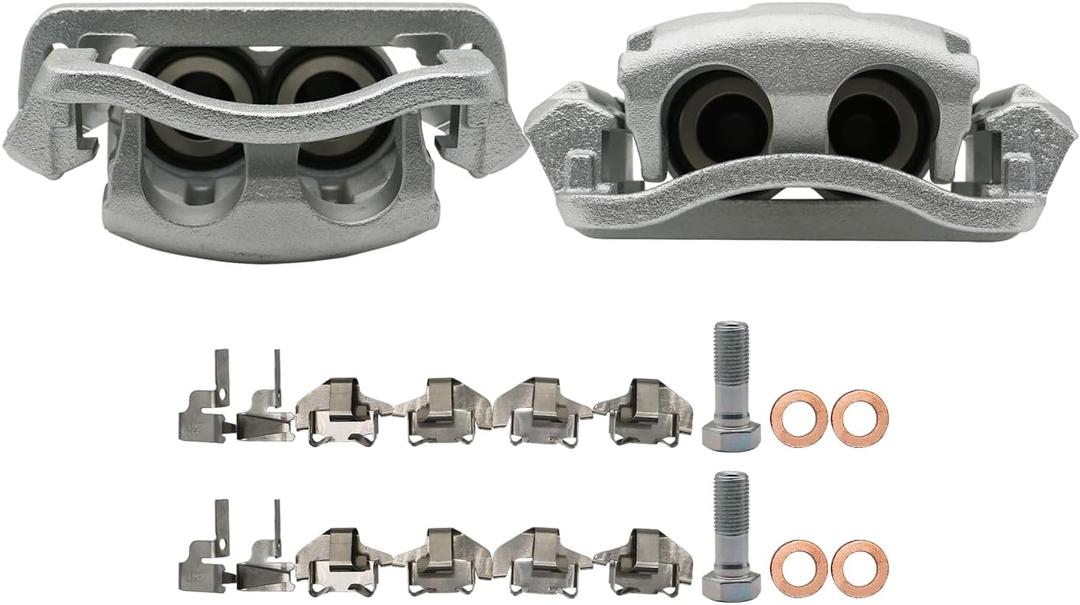Chefull 2pcs Disc Front Brake Calipers Assembly with Bracket Fits for Ford F-250 Super Duty 2005-2012, for F-350 Super Duty 2005-2012, Front Passenger & Driver Side, 18-B5022 18-B5023