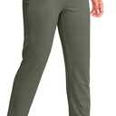 YYV Women's Golf Pants Stretch Work Ankle Pants High Waist Dress Pants with Pockets for Yoga Business Travel Casual (Large)