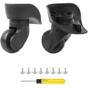 BQLZR Black Luggage Wheels Replacement Plastic Left & Right Swivel Luggage Suitcase Caster Wheels with 4 Holes,Hole Pitch (1.3"/1.54"/1.77"/1.18") 360 Degree Rotation