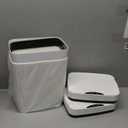 2 Pack 2.7 Gal Bathroom Trash Can with Lid, Automatic Trash Can Small Smart Garbage Can Touchless, Slim Motion Sensor Waterproof Plastic Trash Bins for Bedroom Office Kitchen Toilet (White)