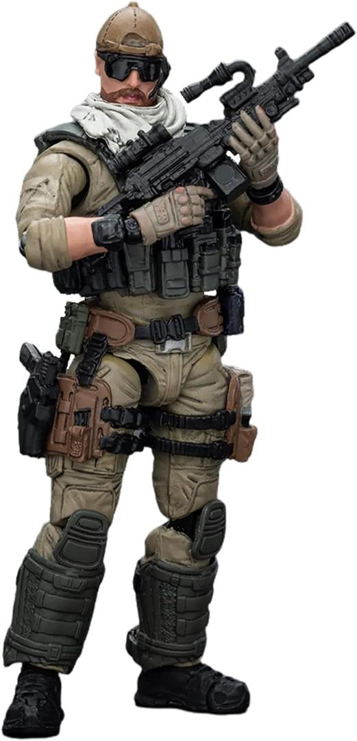 JOYTOY 1/18 Action Figures - Battle for The Stars U.S.Army Delta Assault Squad Support Gunner - 4,US Army Men and SWAT Team Toy Soldiers with Military Weapons Accessories,Age 15+