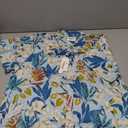 TUNEVUSE Men Floral Shirt Short Sleeve Button Down Flower Shirt Summer Beach Hawaiian Shirt Cotton (Blue, XL)