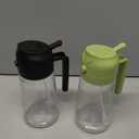 TrendPlain 16oz/470ml Glass Olive Oil Sprayer for Cooking  2 in 1 Olive Oil Dispenser Bottle for Kitchen Gadgets and Air Fryer Accessories, Salad, BBQ - Black & Green