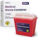 Large Sharps Containers for Home Use - 5.4 Quart Needle Disposal Container for Diabetes Needles, Syringes, and Blades - Large Bin for Biohazard Medical Waste