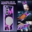 Hekodonk for Galaxy Z Fold 7 Case,[Compatible with MagSafe][Glow in The Dark][Front Screen Protector][Stand][Hinge Protection],Slim Fit for Women Girls for Samsung Galaxy Z Fold 7,All Purple