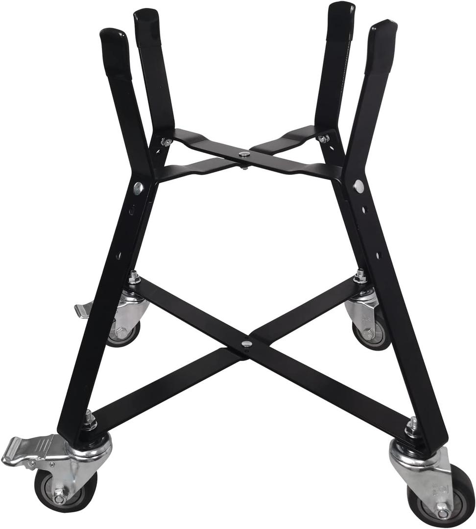 Small Big Green Egg Nest, Grill Stand for Big Green Egg Accessories, Rolling Nest with Heavy Duty Locking Caster Wheels Powder Coated Steel for BGE Smoker Kamado Joe Accessories, Size: Small, Large Green Roller Cart has 4 large 3-inch