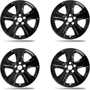 17 Inch Gloss Black Wheel Skins Compatible with 2019-2026 Toyota RAV4 XLE, Hybrid LE & Hybrid XLE, Fits OEM Alloy Wheels #426110R390, Not Fit Base LE Gas Models, Snap-On Rim Covers 4-Pack