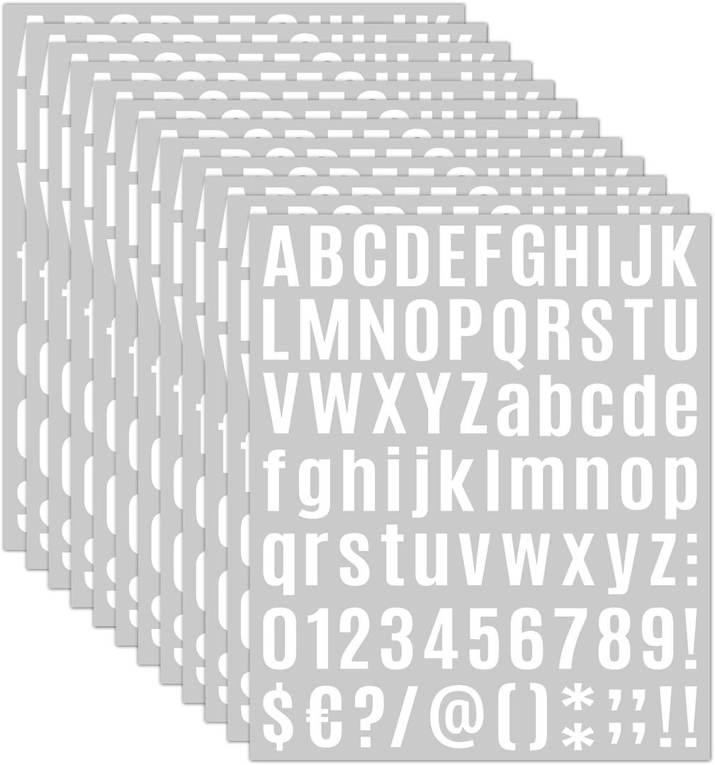 Qilery 32 Sheets 1 Inch Letter and Number Stickers Self Adhesive Vinyl Letters Alphabet Stickers Big Font Letters Number Tags for School Classroom Home Mailbox Decor (White)