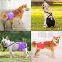 Idepet Female Dog Diapers with Suspender 3 Pack Washable Reusable Doggie Diapers for Small Medium Female Dog in Heat Period Cycle Urinary Incontinence Training, Black+Red+Purple XS