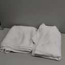 Chyhomenyc White Curtains 84 Inch Length 2 Panels Set, Faux Linen Textured Semi Light Filtering Soft Airy Farmhouse Curtain Drapes for Living Room Bedroom, Cortinas para Sala, 40Wx84L