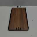 Toilet Paper Basket, Bathroom Basket for Counter Toiletries Towel Decor, Toilet Tank Tray, Guest Back of Toilet Organizer Storage, Vanity Tray for Perfume Makeup, Kitchen 13x6.5 Brown-Black