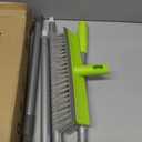Floor Scrub Brush with 57" Long Handle, 2 in 1 Scrape and Deck Brush Floor Scrubber for Cleaning Smooth Concrete, Carpet, Patio, Kitchen Wall and Tile