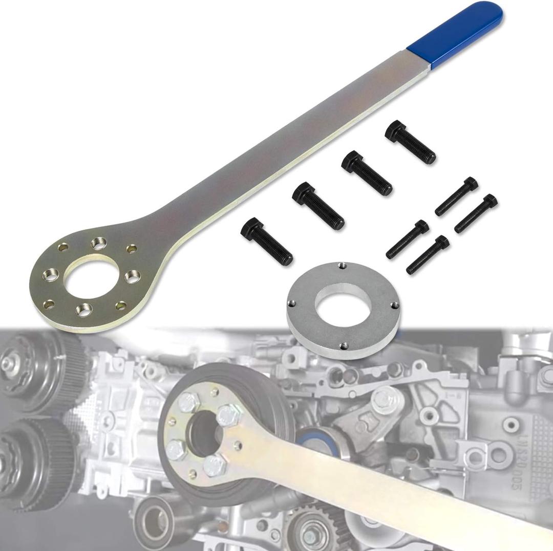 Yoursme Crank Pulley Tool with Screws Wrench Holder Kit for Subaru Imprezas Foresters XT Legacy Outback Baja SVX Saab 9-2X