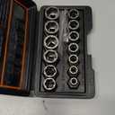 THINKWORK Bolt Extractor Kit, 13+1 Pieces Nut Extractor Socket Set, 3/8" Drive Rounded Bolt Remover, Lug Nut Removal Tool for Damaged, Rusted, Rounded-Off, Stripped Fasteners