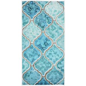 senya Turquoise Pattern Hand Towel Ultra Soft Luxury Towels for Bathroom 30"x15"