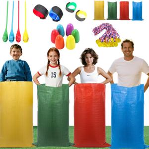 （24pcs） Outdoor Sports, Potato Bag Race Bag, Egg Spoon Relay Race, Three-Legged Race Belt, Birthday Parties, School Days, Family reunions, Outdoor fairs, lawns, Easter, Autumn Festival Game Supplies.