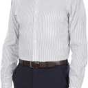 Van Heusen Men's Regular Fit Pinpoint Stripe Dress Shirt  (18" Neck 36"-37" Sleeve, Iced Grey)