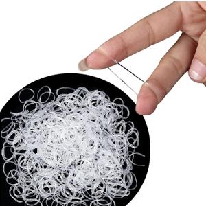 Cosy Companions 100x Clear Hair Elastics, Clear Rubber Bands For Hair Ties For Thin Hair, Mini, Plastic