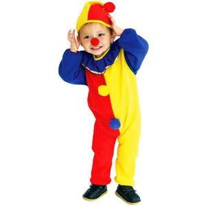 Halloween Child's Clown Costume Kids Baby Jumpsuits Toddlers Dress Up with Clown Nose and Clown Hat, 8-12 Years Old