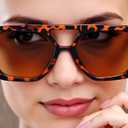 Square Aviator Sunglasses For Women,Cute Trendy Big Polarized Sunglasses For Women, Ladies Sun glasses Polarized Uv Protection (tortoise shell)