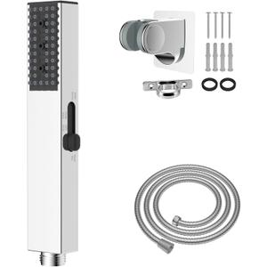 Hibbent All Metal RV Shower Head with Hose, High Pressure 4 Modes Handheld Showerhead for RV, Home, Camper, Travel Trailer, Shower head Replacement, 59'' Stainless Steel Hose with Holder, Chrome