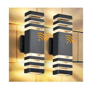 DASTOR Dusk to Dawn Outdoor Wall Lights, Modern Exterior Sconce Lighting Fixtures, Up and Down Outdoor Porch Lights, Aluminum Waterproof Outside Lights for House Porch Garage, 2 Pack