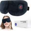 Heated Eye Mask, Cordless Warm Eye Compress for Dry Eyes, Blepharitis, Light Blocking Heat Eye Mask for Men Women, 1000mAh, Washable, Gifts for Friends, Travel(Black)