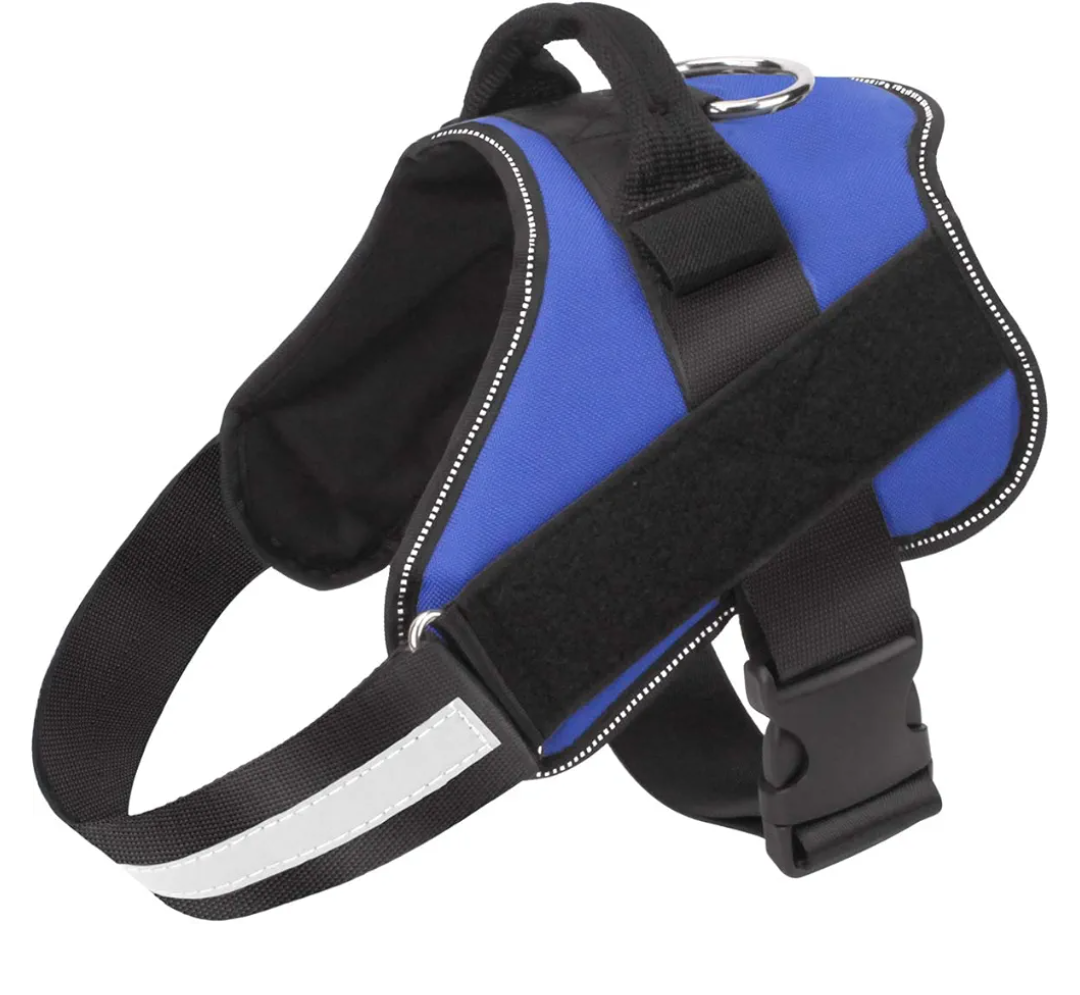 Bolux Dog Harness, No-Pull Reflective Dog Vest, Breathable Adjustable Pet Harness with Handle for Outdoor Walking - No More Pulling, Tugging or Choking (Blue, S)