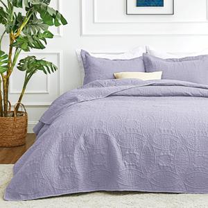 Love's cabin Quilts for Full Bed Blue Bedspreads Bedding Set - Summer Lightweight Bedspread Comforter - Coin Pattern Bedding Coverlet for All Season - 3 Pieces (1 Quilt, 2 Pillow Shams)