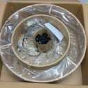 20" Boho Semi Flush Mount Ceiling Light Gold Rattan Light Fixture