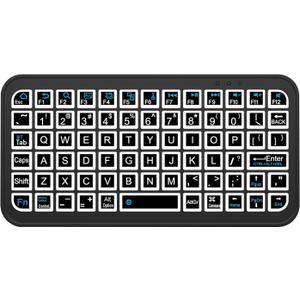 iPazzPort Mini Bluetooth Wireless Keyboard with 8-Color Backlight, Compact Couch Small Keyboard, Rechargeable, for Laptop, Tablet, Smartphone, Travel & Home